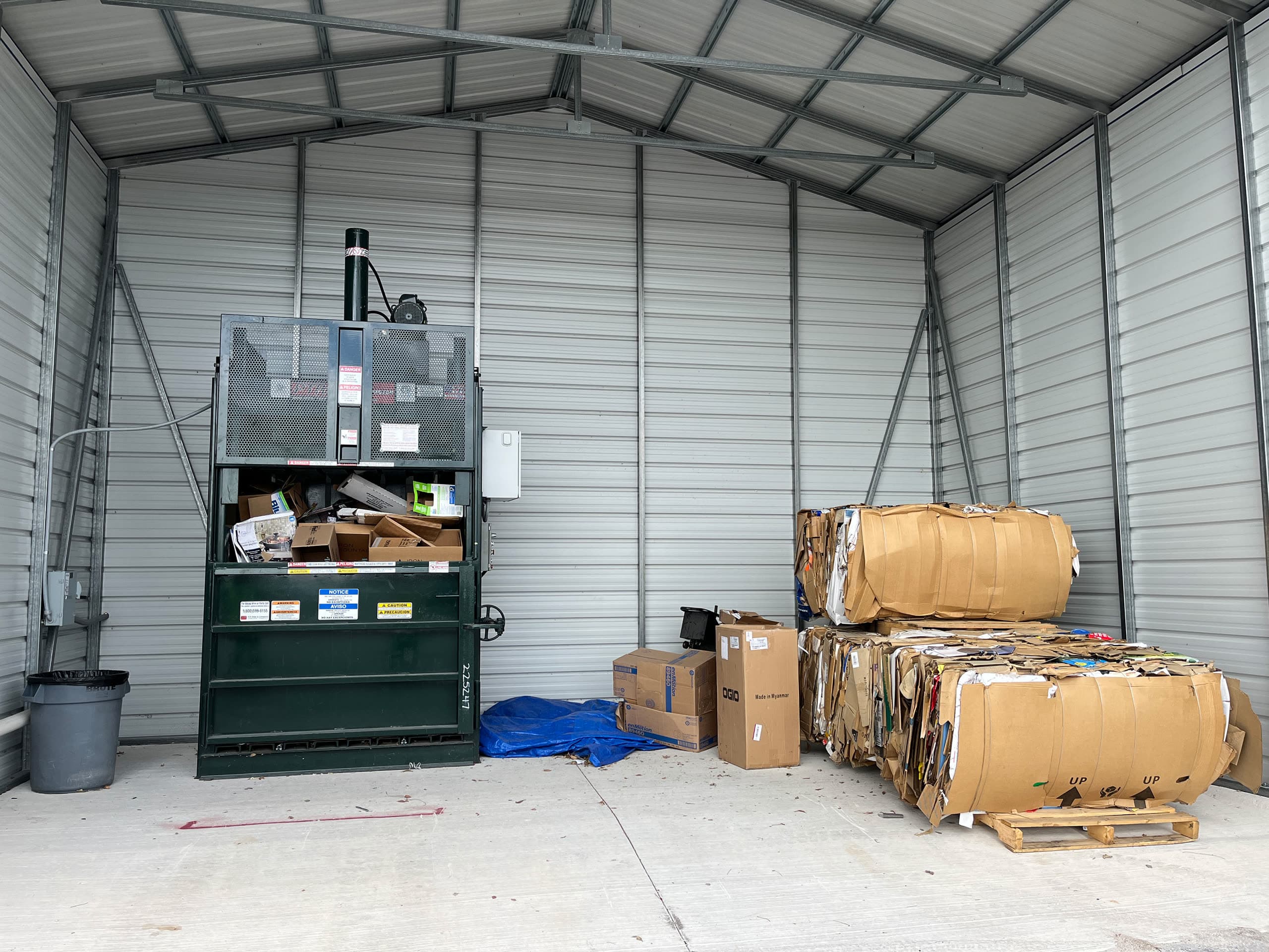 Cardboard recycling.